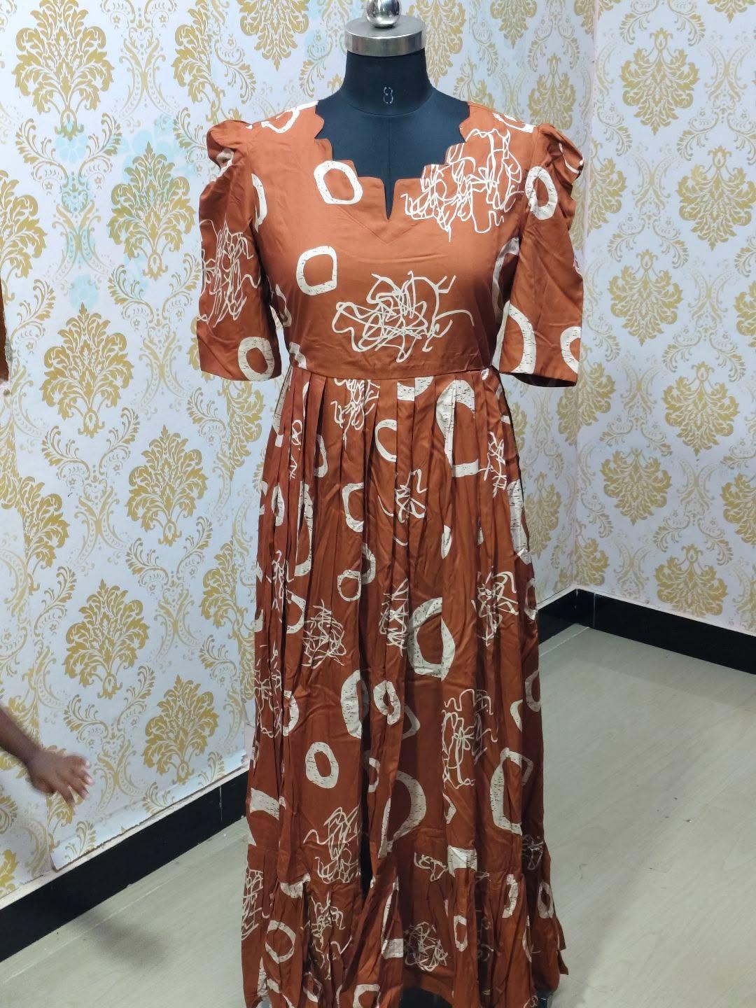 Premium Rayon Floral Frock - CFF180