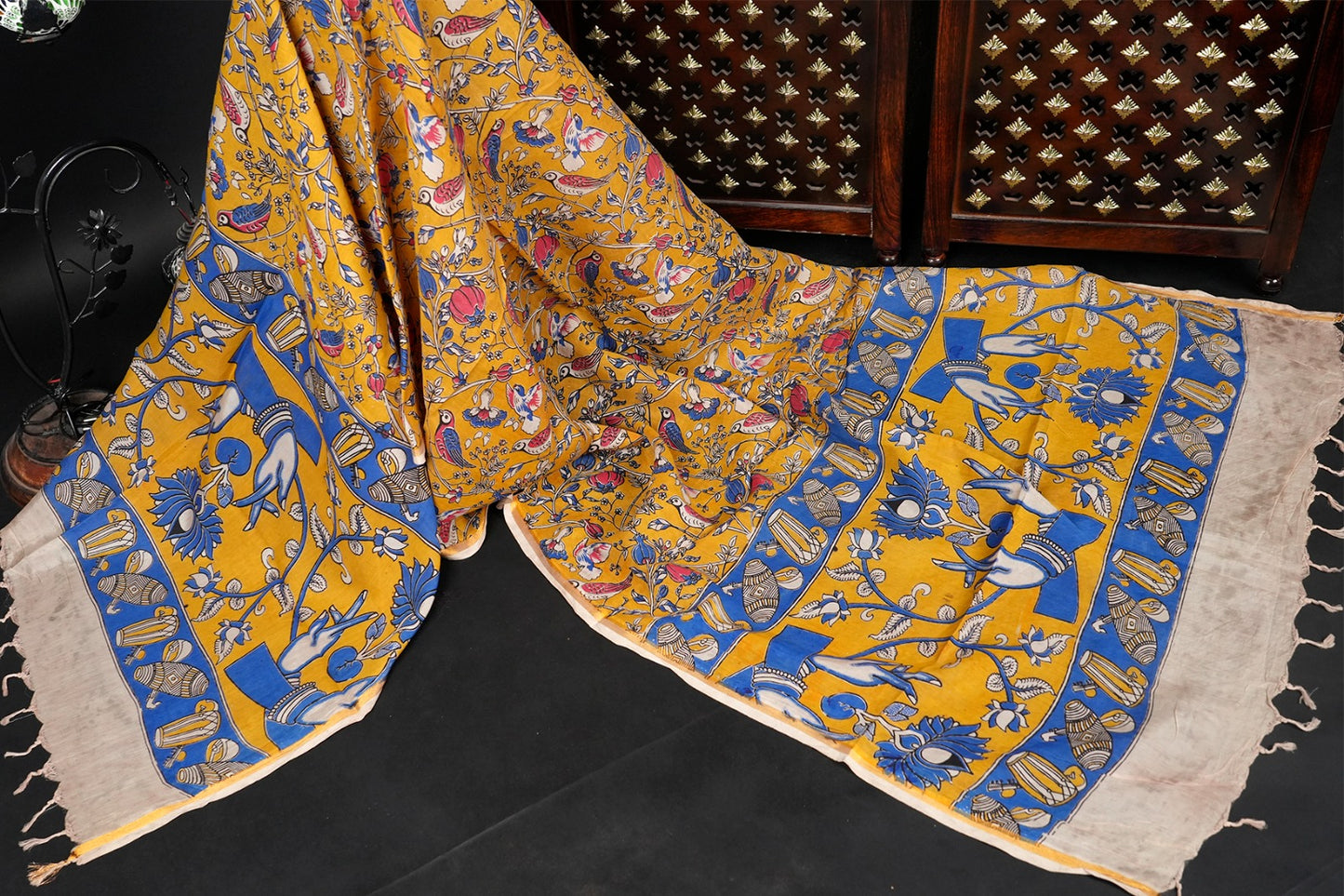 Kalamkari Zari Boarder Duppata KZD08