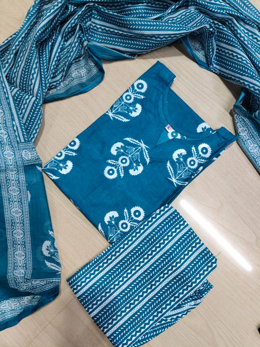 Jaipur Cotton Kurti Set - JKS11 (Check Our Size Chart Before Placing the Order)