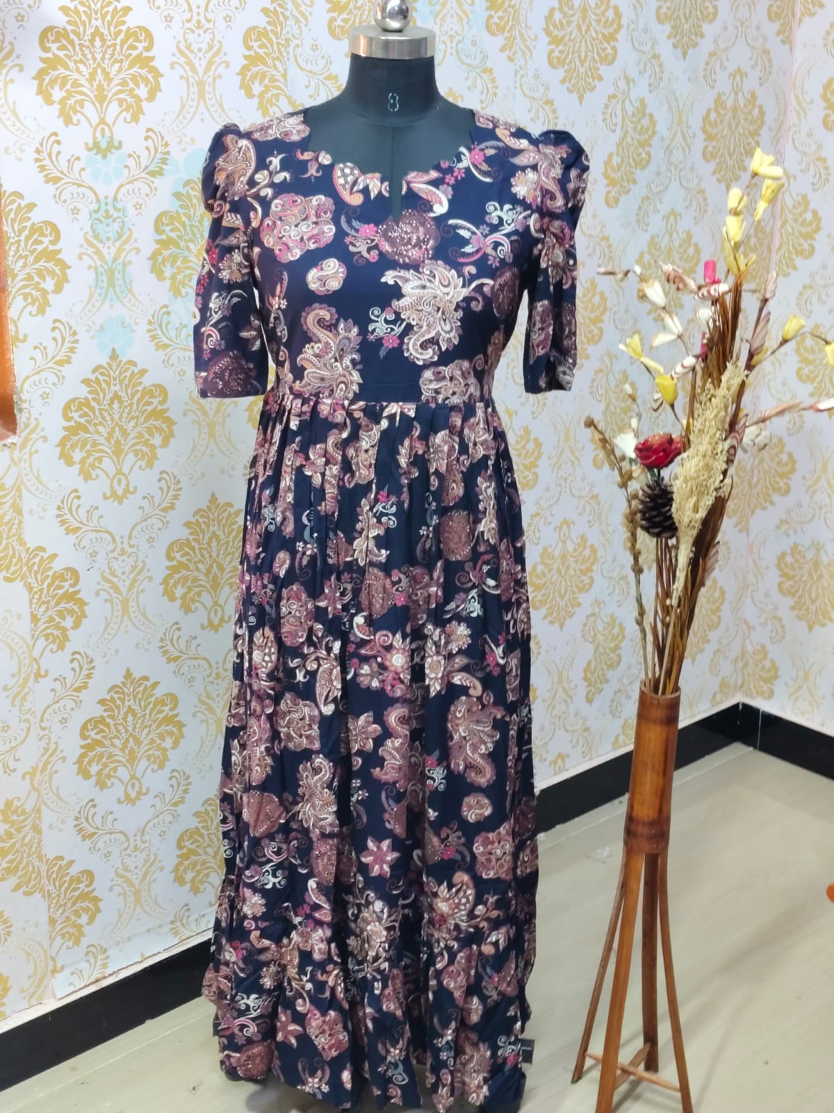 Premium Rayon Floral Frock - CFF117