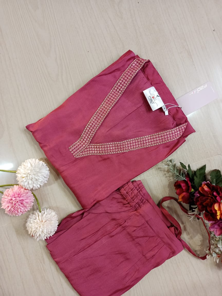 Shiny Silk Kurti with Pant - PSSK01