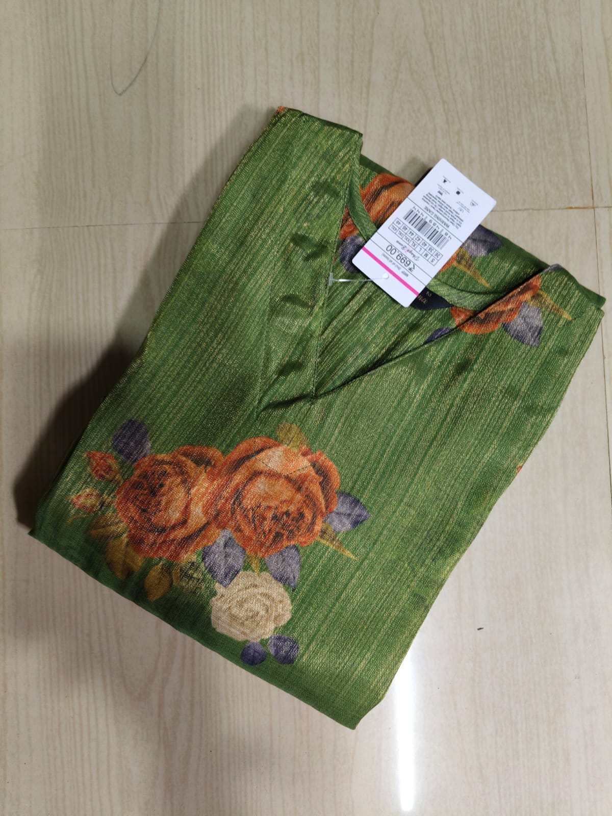 Floral Tissue Kurti - FTK32