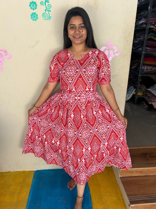 Cotton Floral Frock - CFF47
