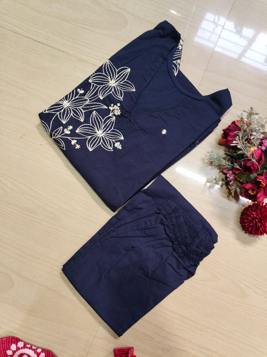 V neck Kurthi with Pant  ALN56