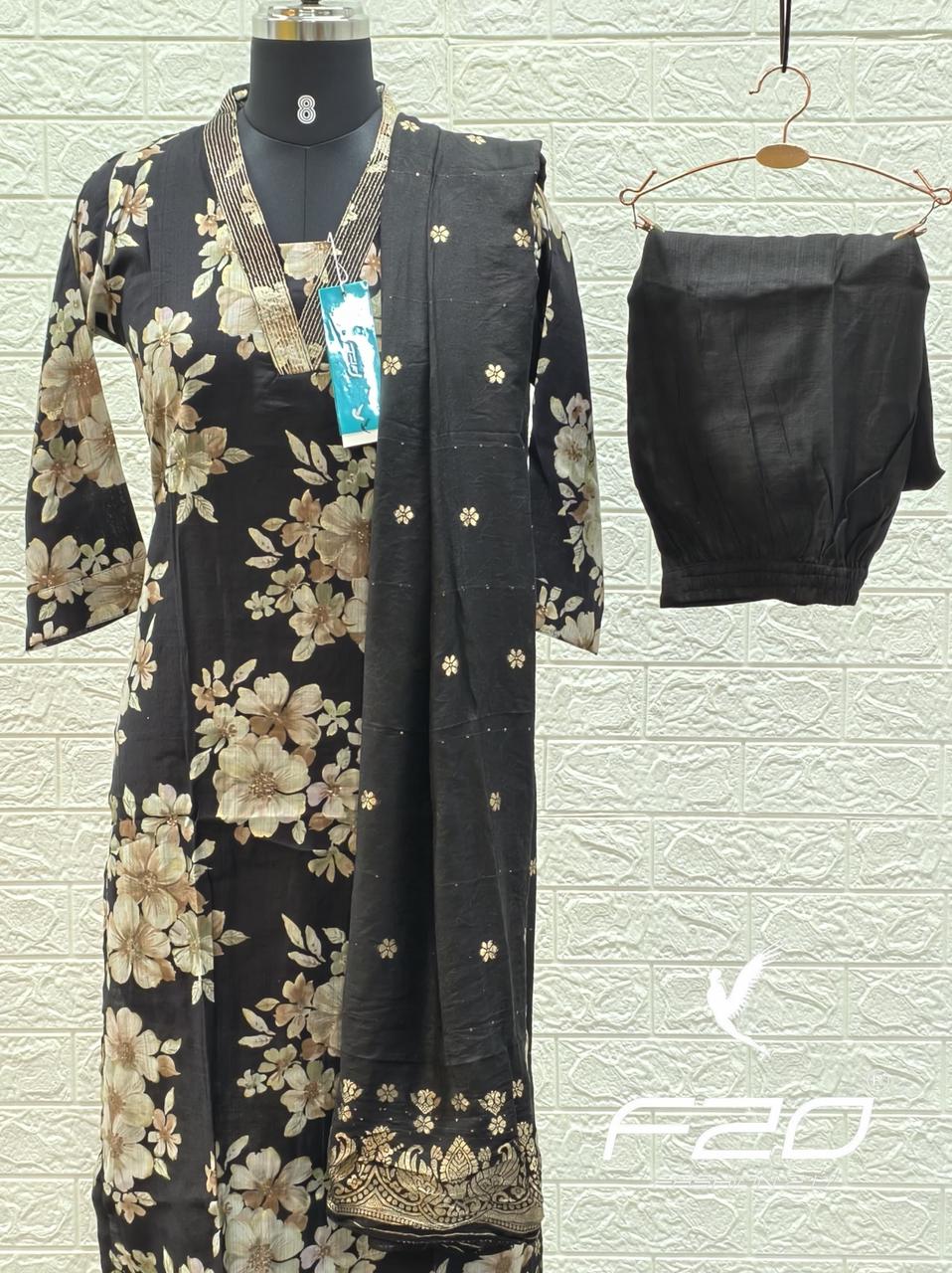 Kurti with Pant and Linen Dupatta sets - KPL06
