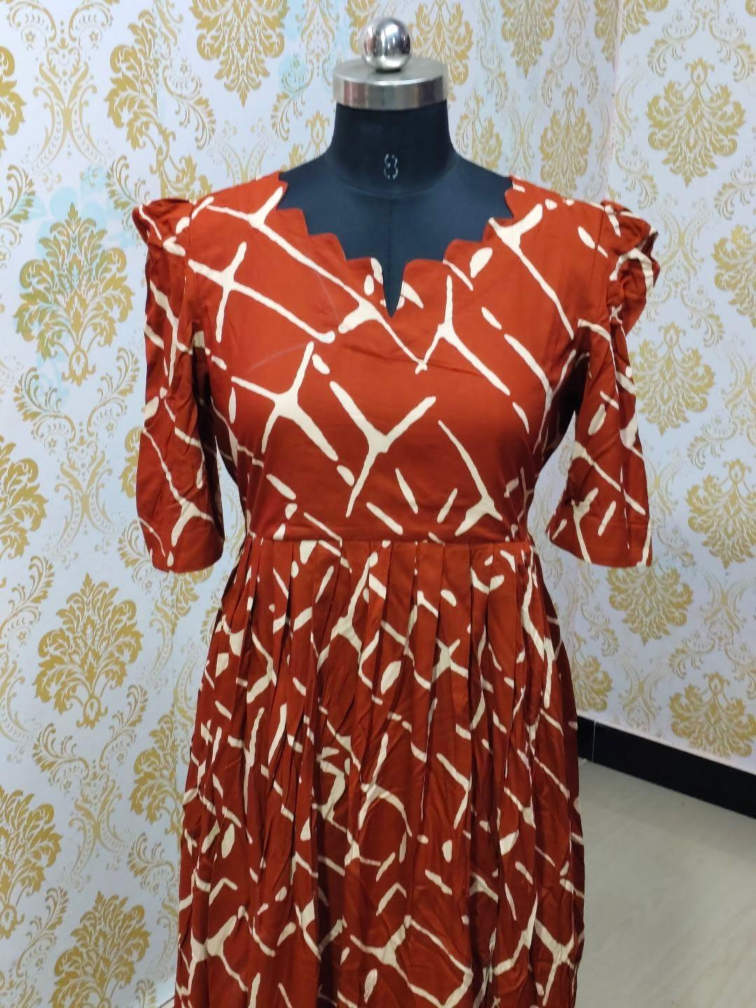 Premium Rayon Floral Frock - CFF170