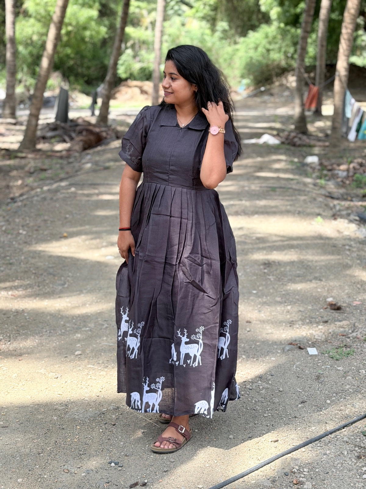 Linen Cotton Feeding Frock  IFF74