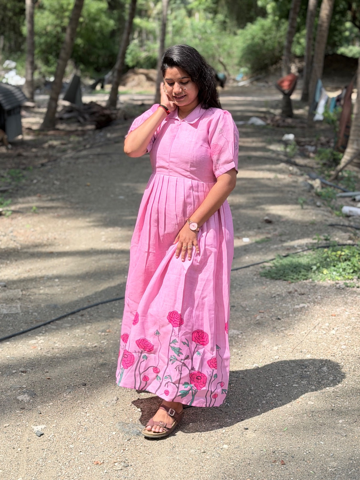 Linen Cotton Feeding Frock  IFF75