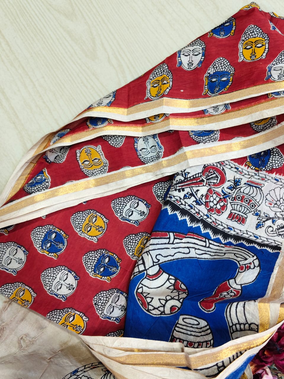 Kalamkari Zari Boarder Duppata KZD07