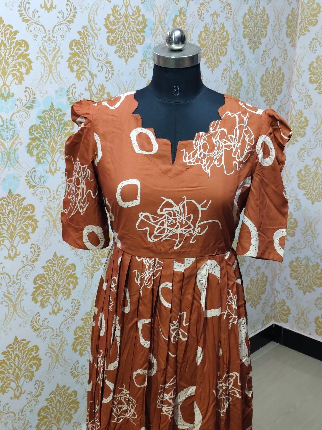Premium Rayon Floral Frock - CFF180