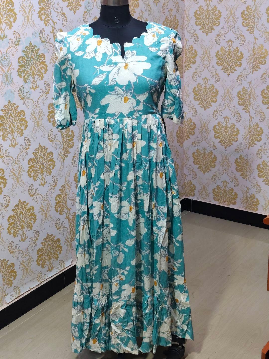 Premium Rayon Floral Frock - CFF181