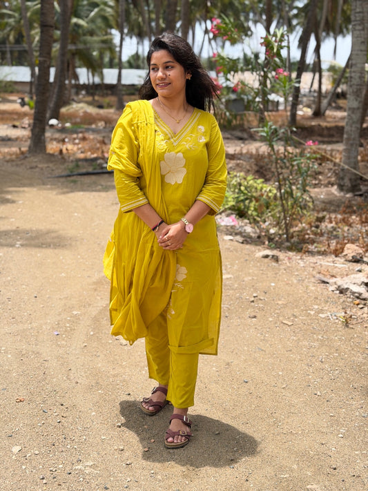 Cotton Floral Anarkali  -  AS83