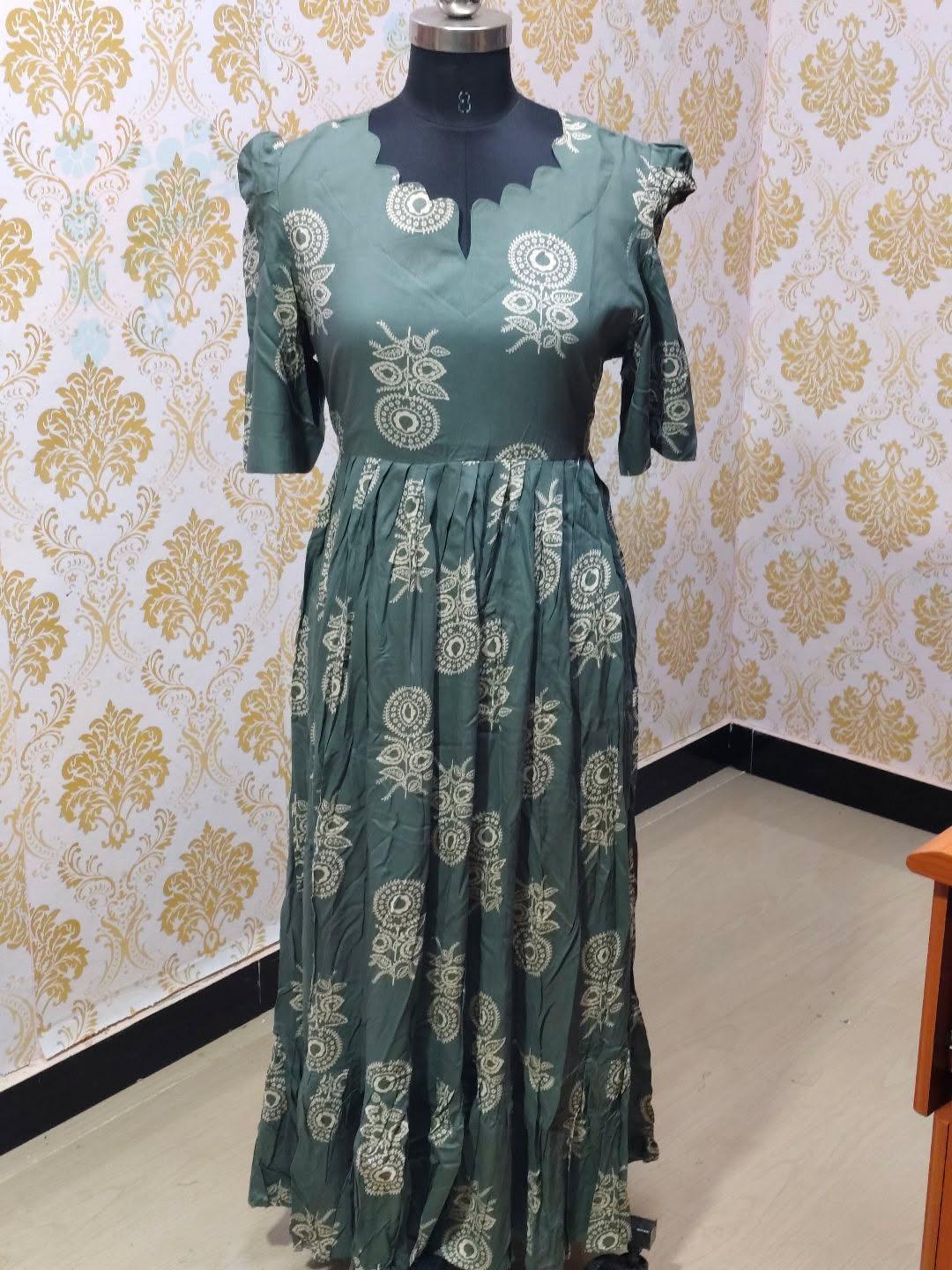 Premium Rayon Floral Frock - CFF183