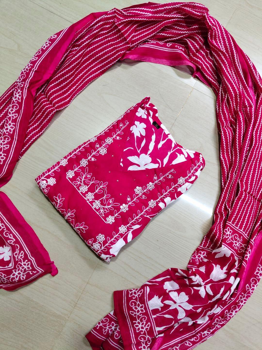 Cotton Floral Anarkali (Without Phant)  AS103