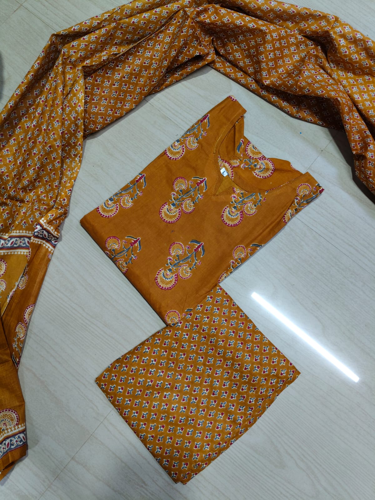 Jaipur Cotton Kurti Set - JKS10 (Check Our Size Chart Before Placing the Order)