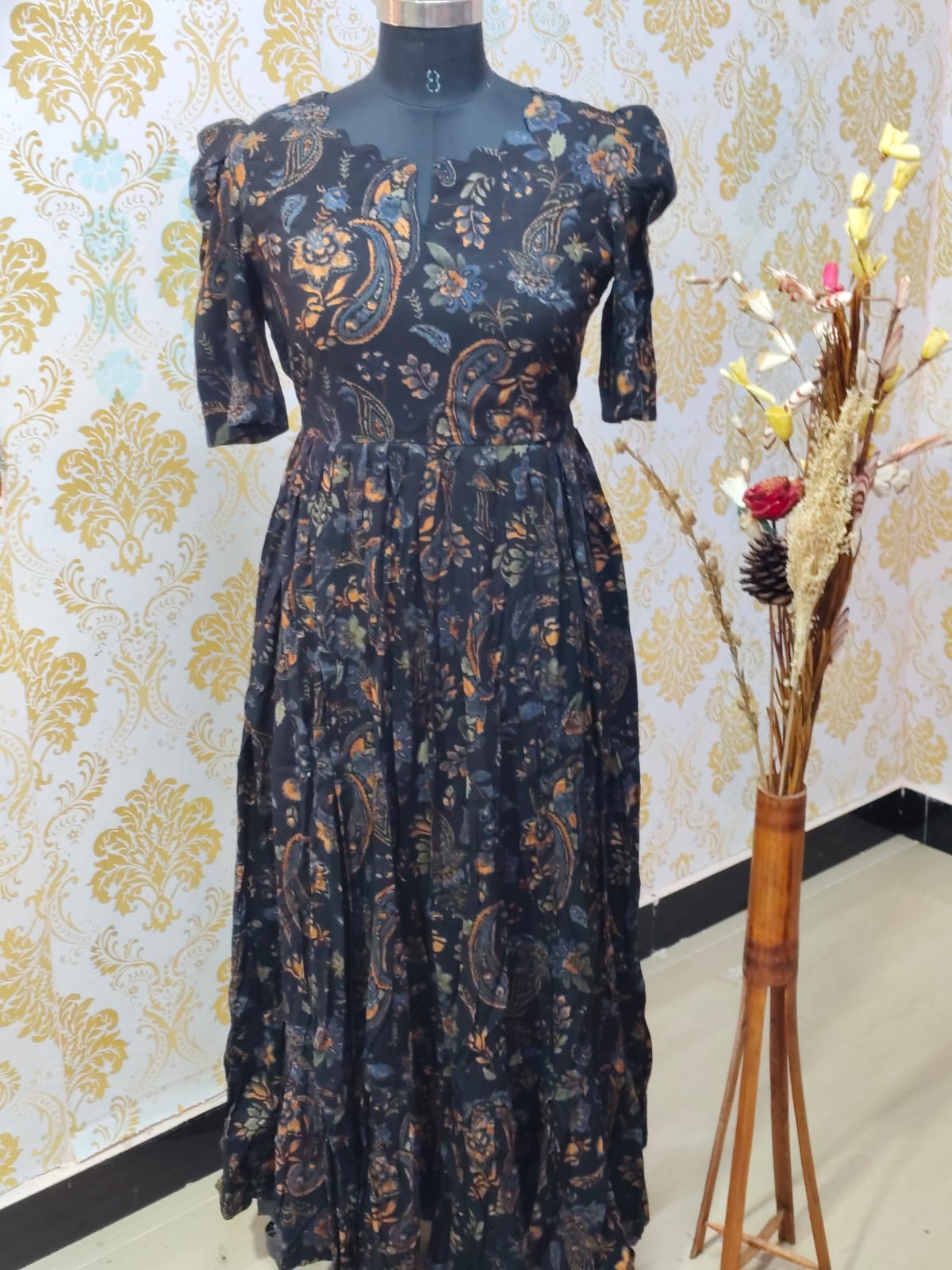 Premium Rayon Floral Frock - CFF113
