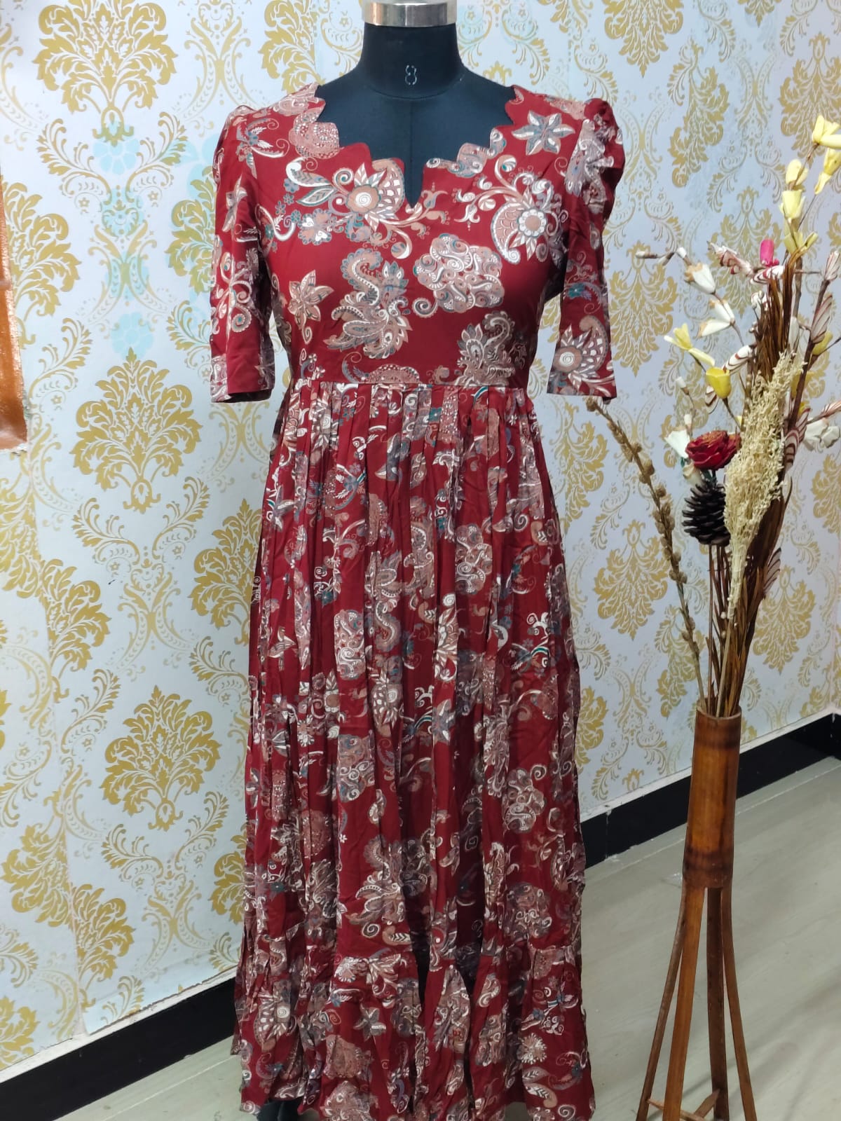 Premium Rayon Floral Frock - CFF116