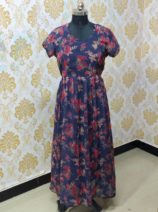 Georgette Floral Frock GFF45
