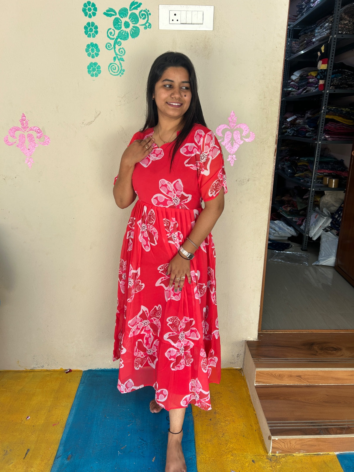 Georgette Floral Frock GFF01