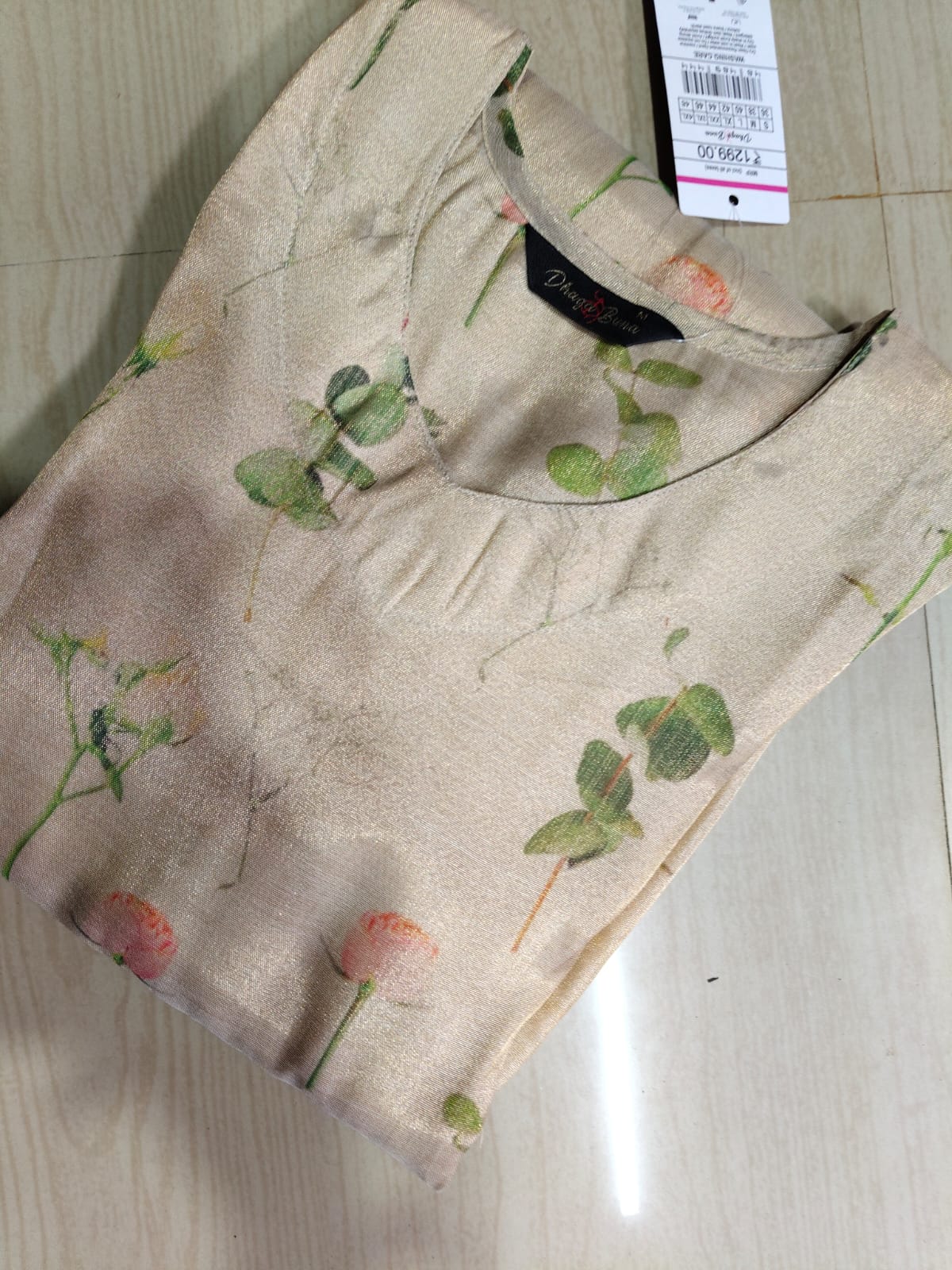 Floral Tissue Kurti - FTK41