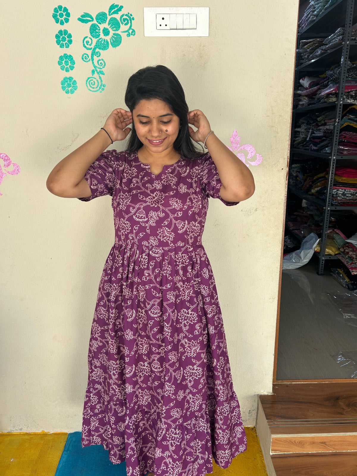 Cotton Floral Frock - CFF44
