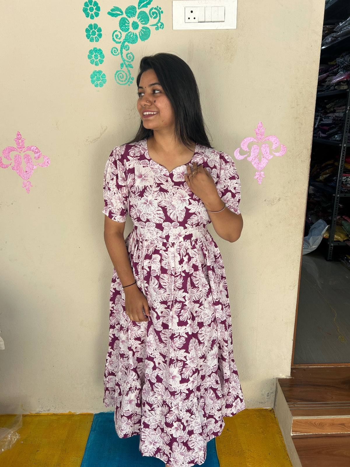 Cotton Floral Frock - CFF46