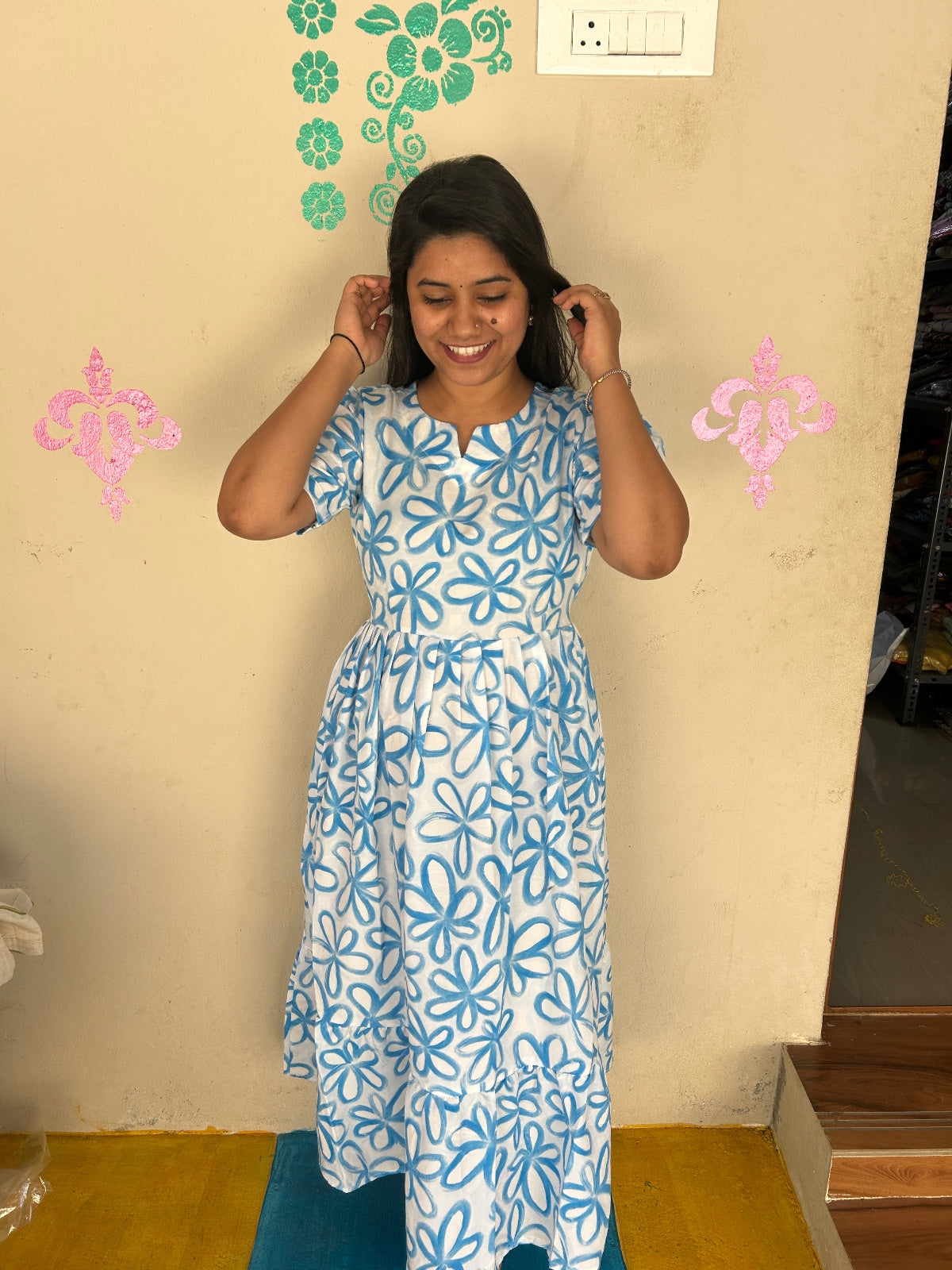 Cotton Floral Frock - CFF48