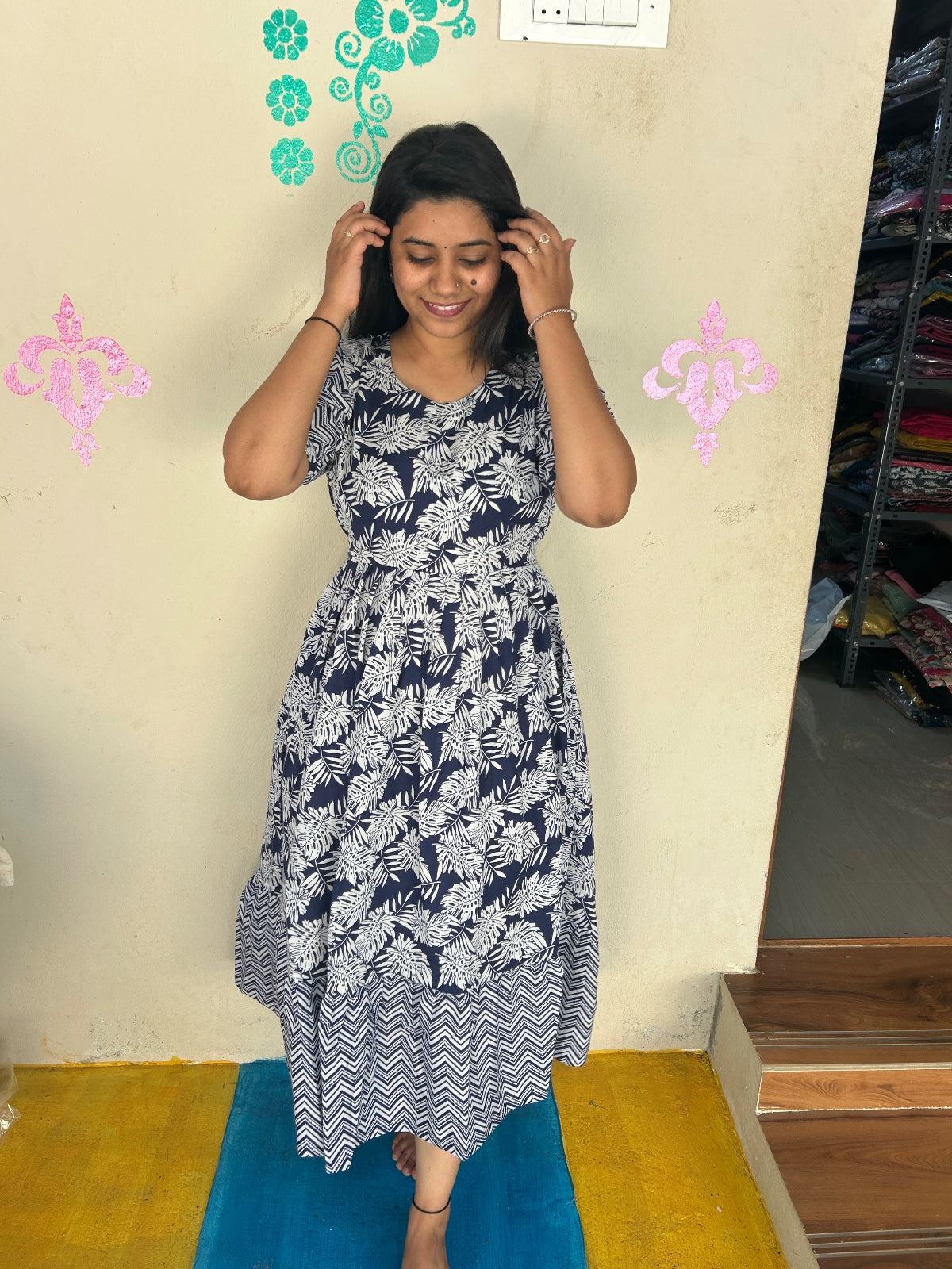 Cotton Floral Frock - CFF49