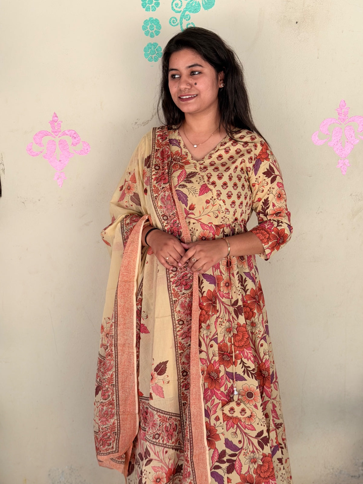 Cotton Floral Anarkali - CA52