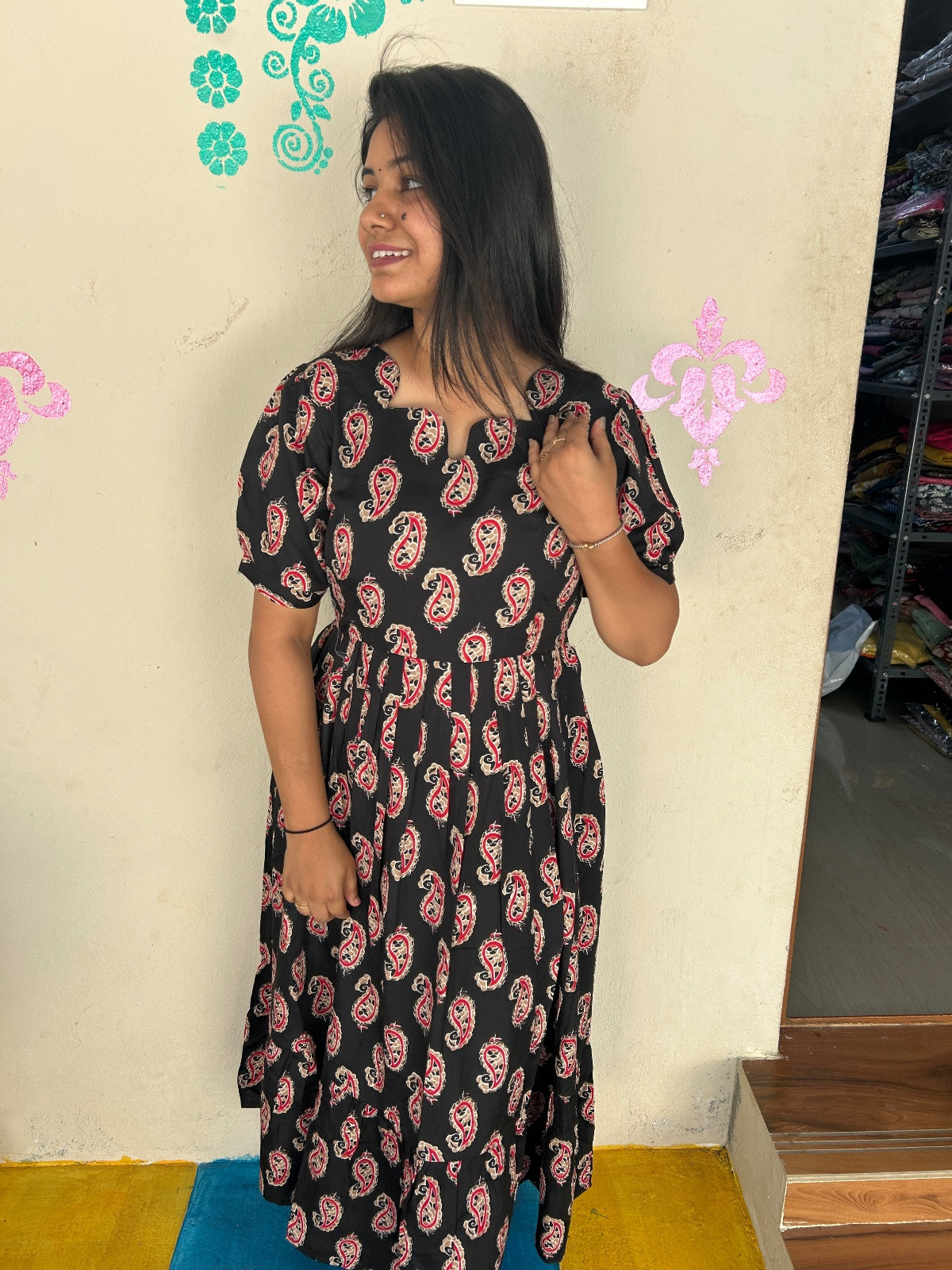 Cotton Floral Frock - CFF54