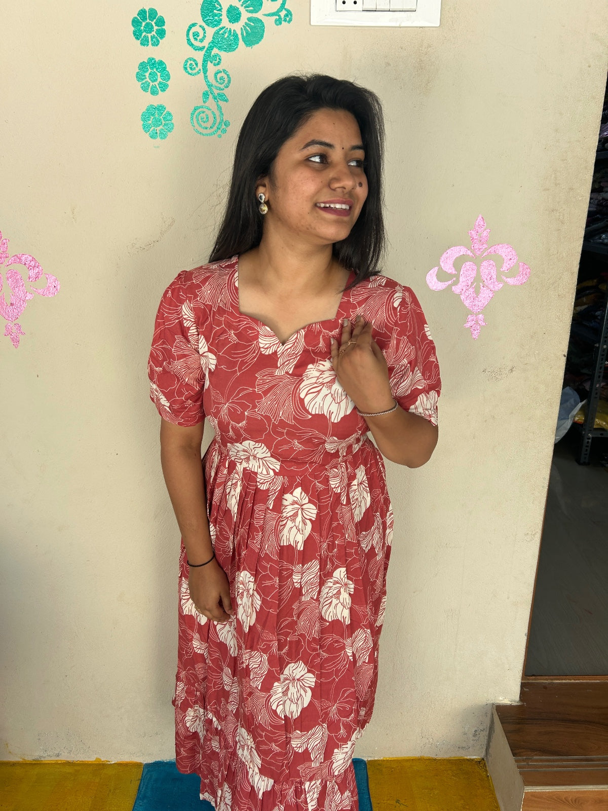 Cotton Floral Frock - CFF58