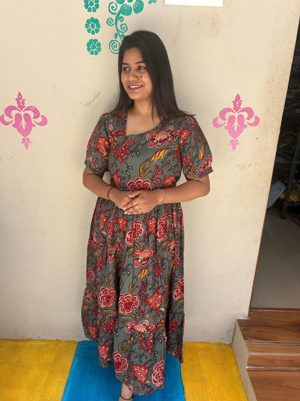 Cotton Floral Frock - CFF59