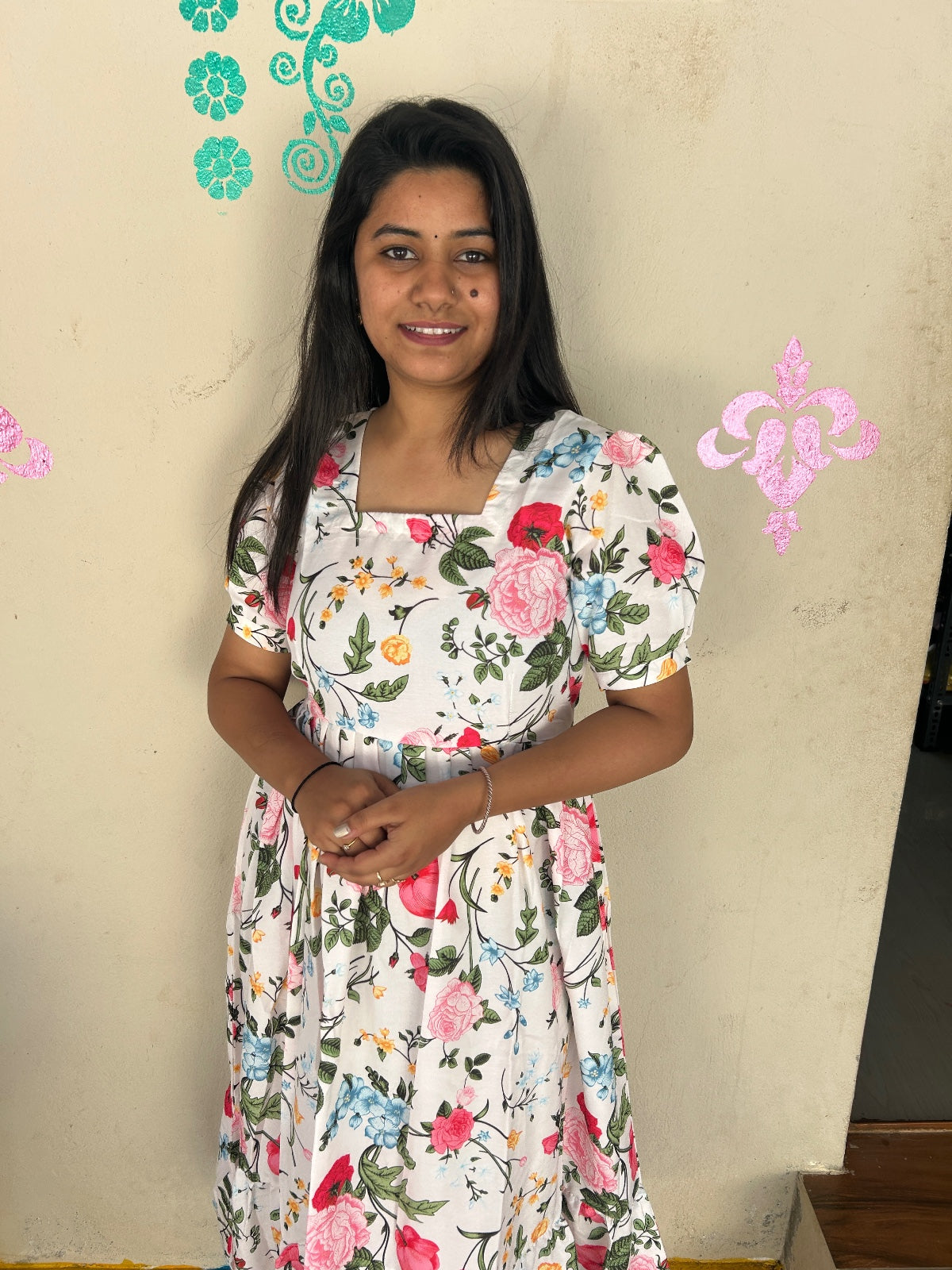 Cotton Floral Frock - CFF61