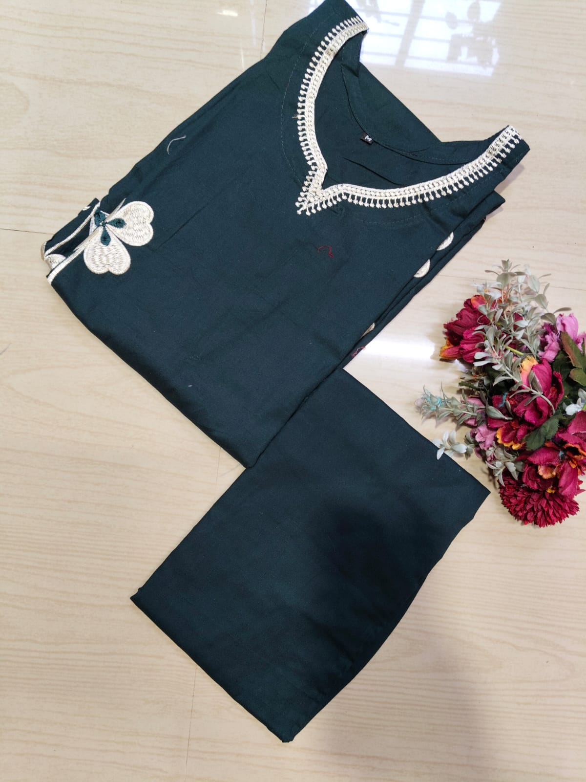 V neck Kurthi with Pant  ALN60