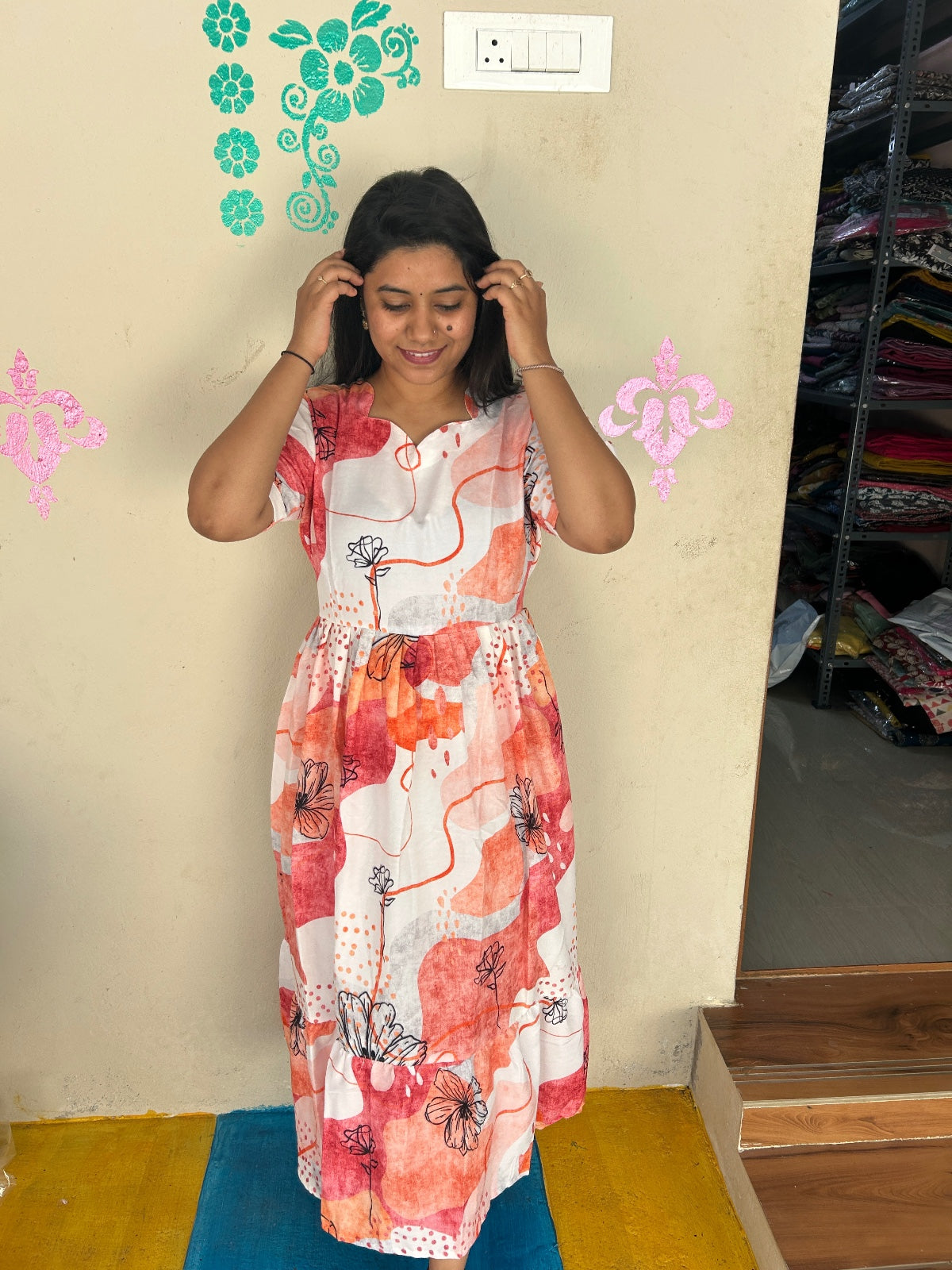 Cotton Floral Frock - CFF64