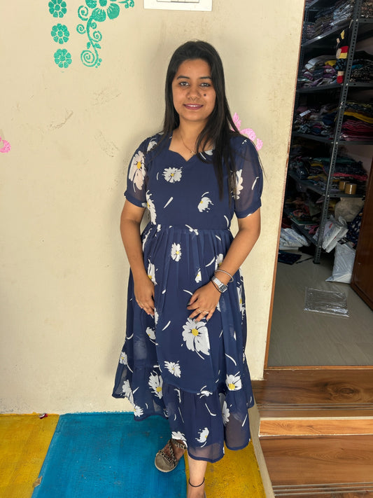 Georgette Floral Frock GFF06