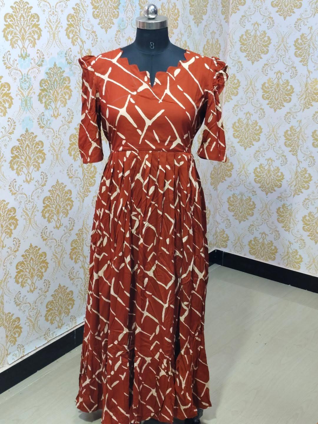 Premium Rayon Floral Frock - CFF170