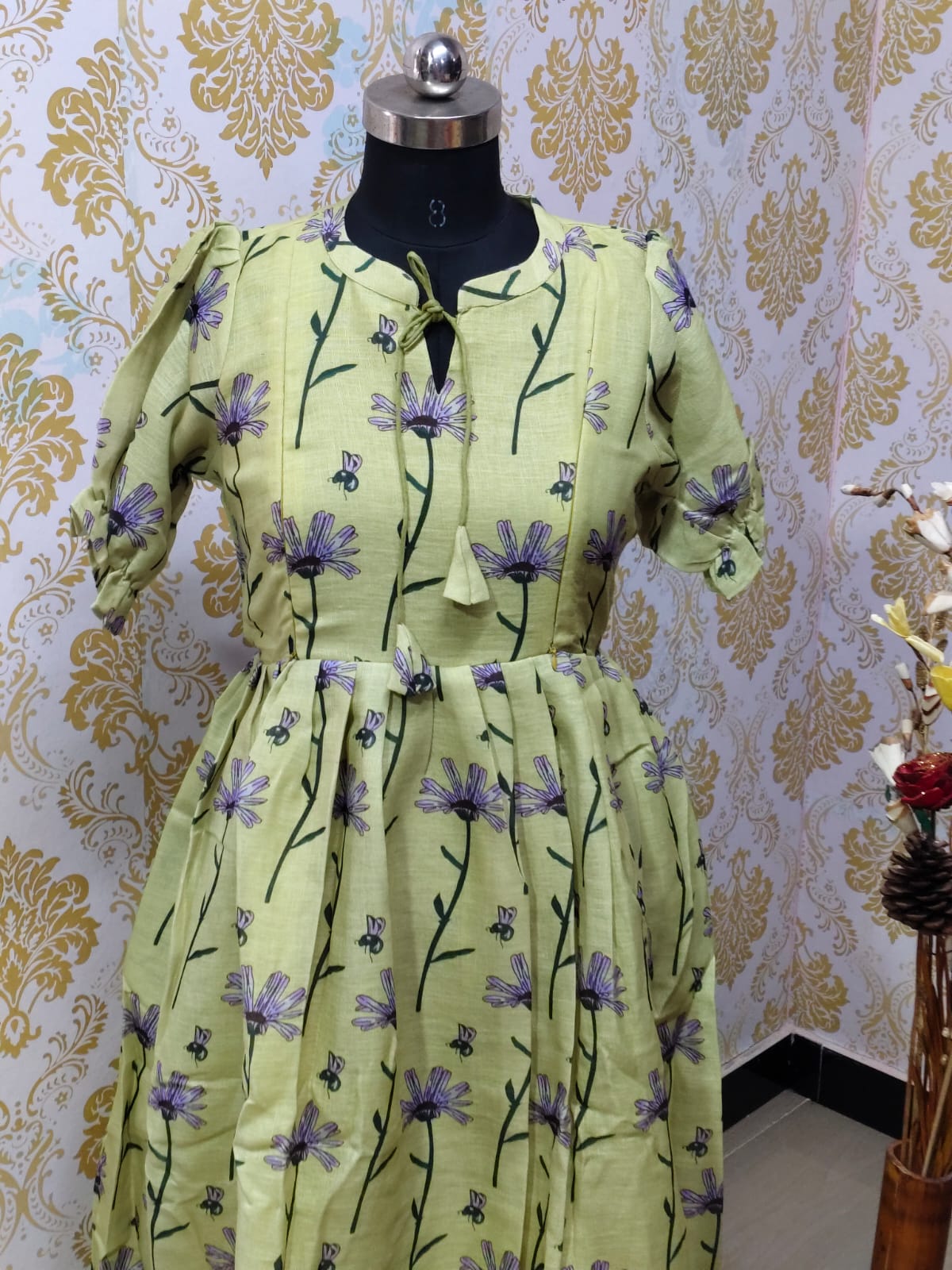 Linen Cotton Feeding Frock  IFF71