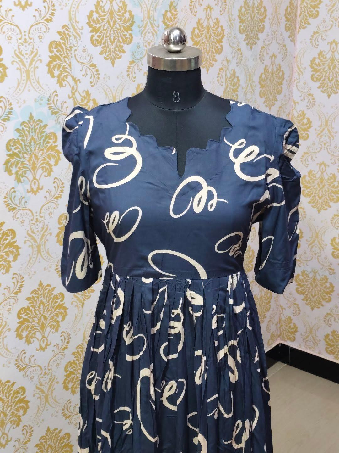 Premium Rayon Floral Frock - CFF174