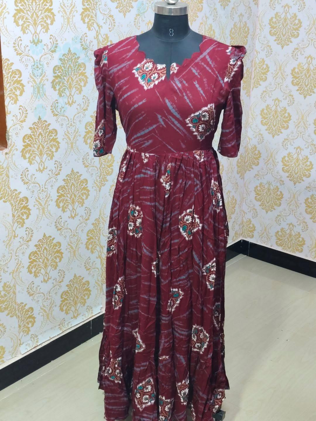 Premium Rayon Floral Frock - CFF175