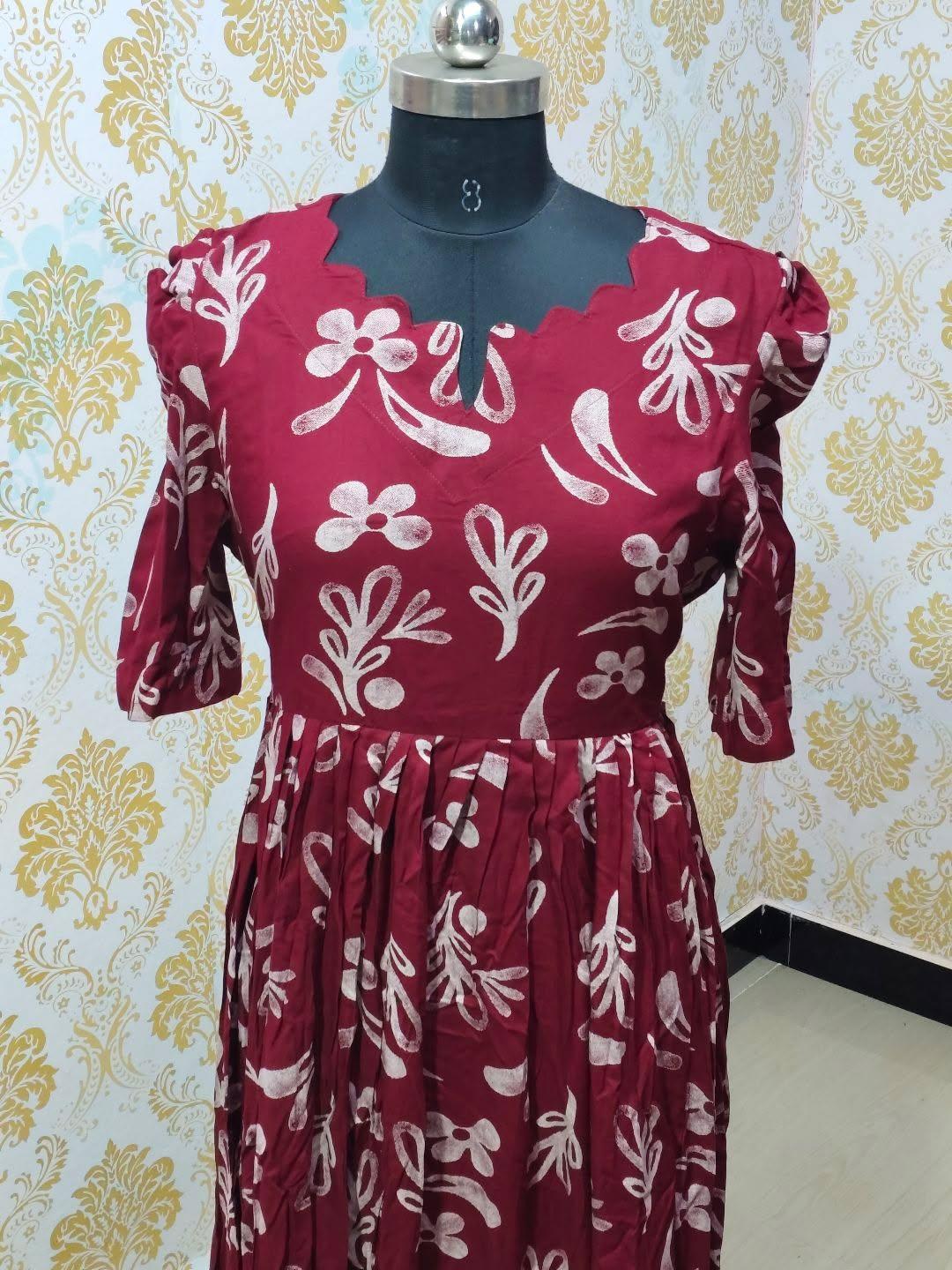 Premium Rayon Floral Frock - CFF177