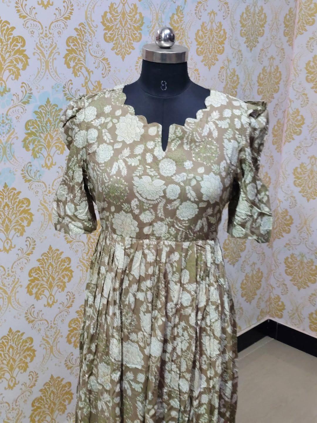 Premium Rayon Floral Frock - CFF178