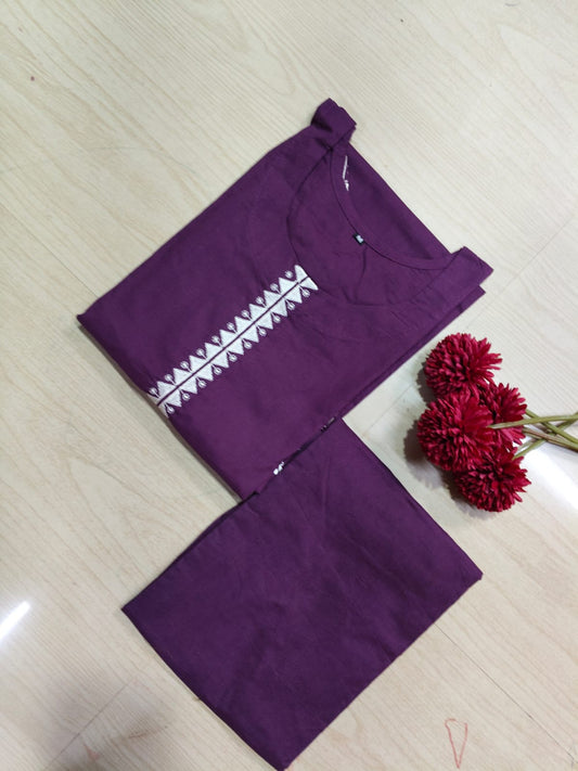V neck Kurthi with Pant  ALN07