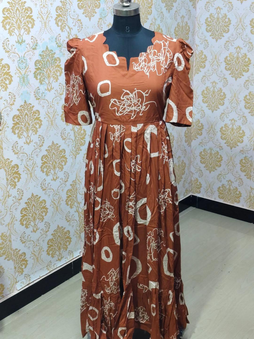 Premium Rayon Floral Frock - CFF180