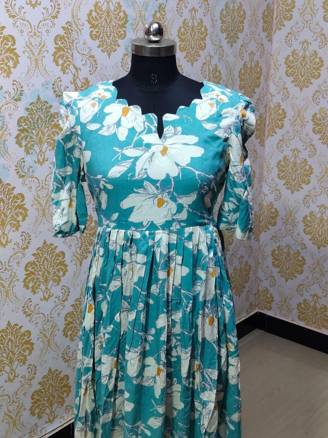 Premium Rayon Floral Frock - CFF181