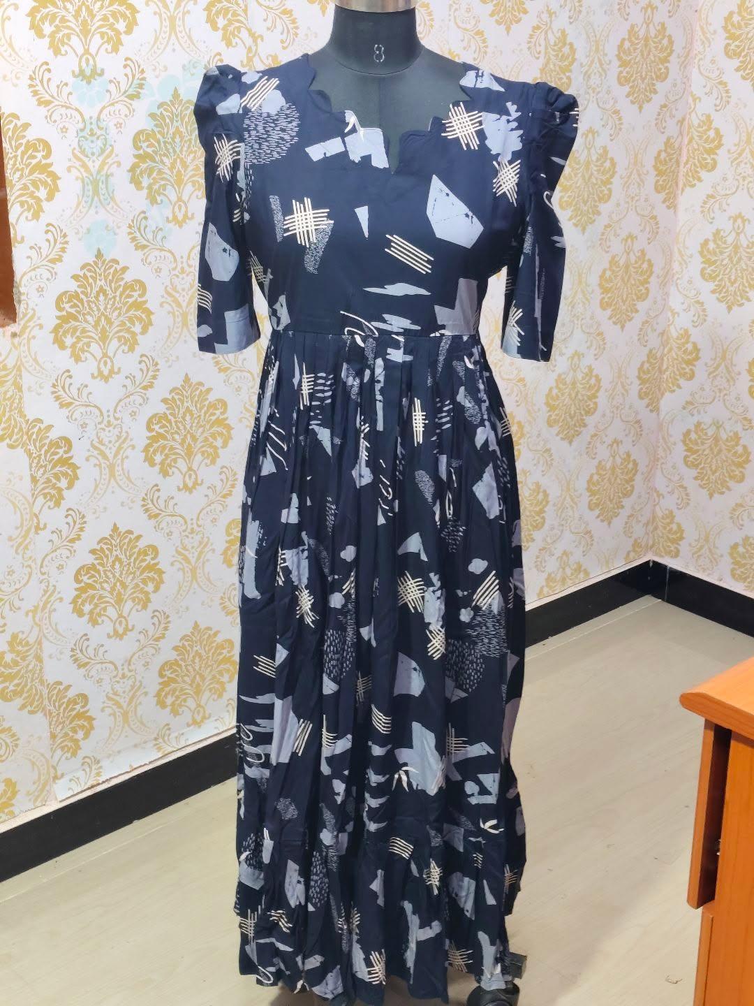 Premium Rayon Floral Frock - CFF184
