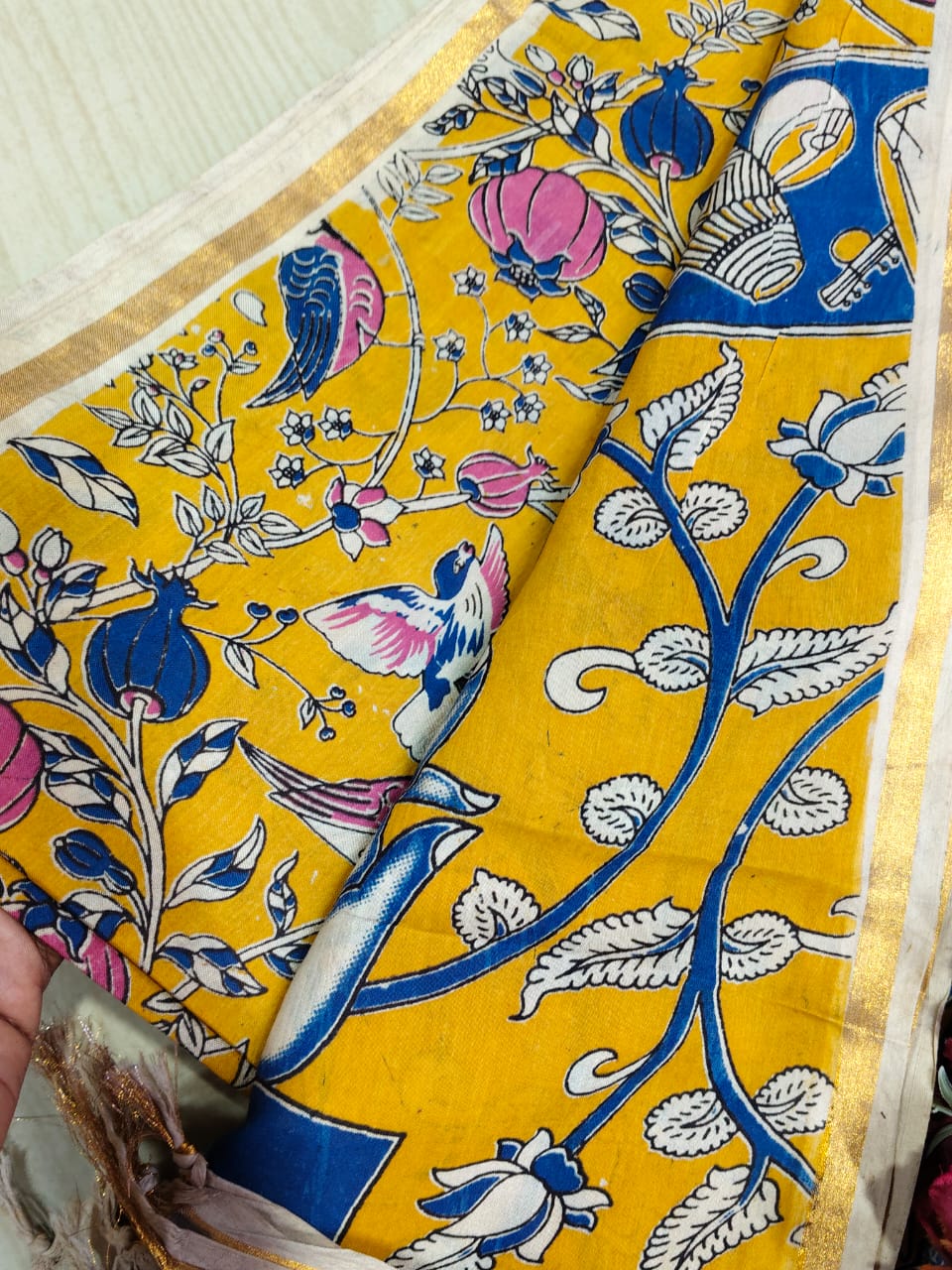 Kalamkari Zari Boarder Duppata KZD08