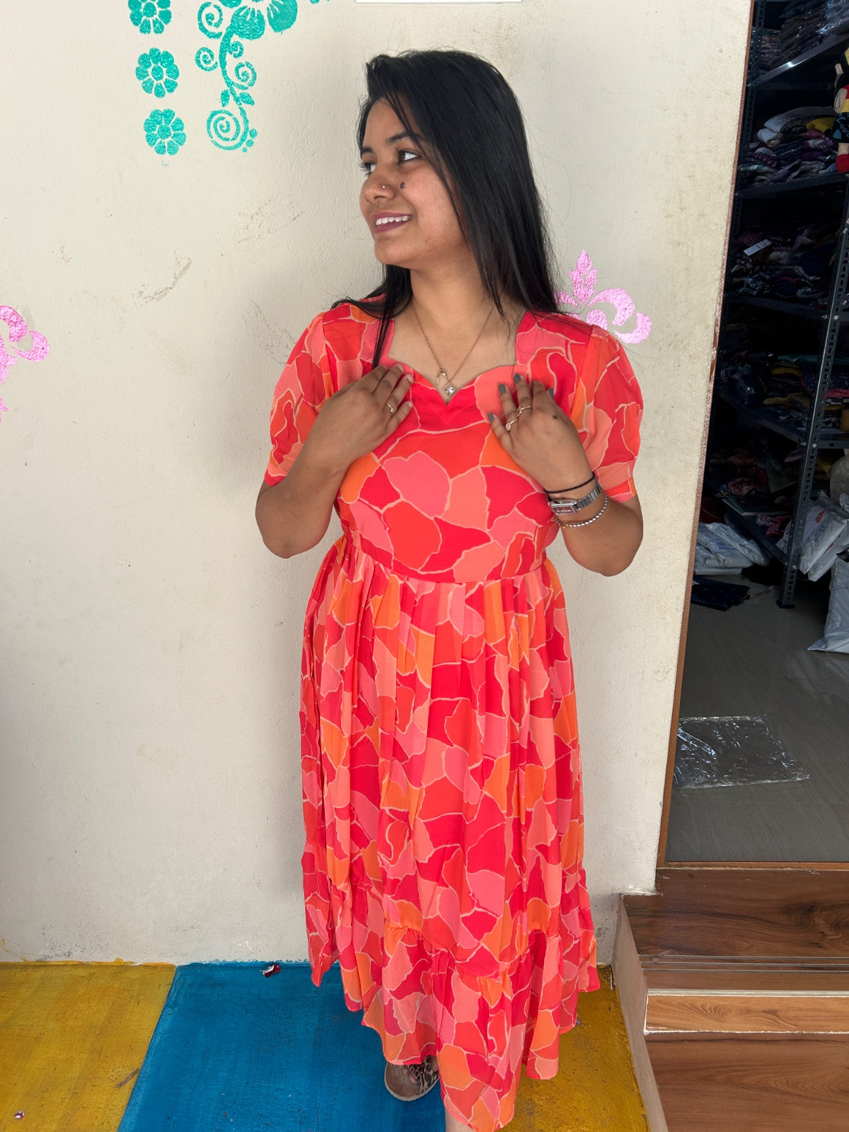 Georgette Floral Frock GFF09 - PRE BOOKING 5 DAYS