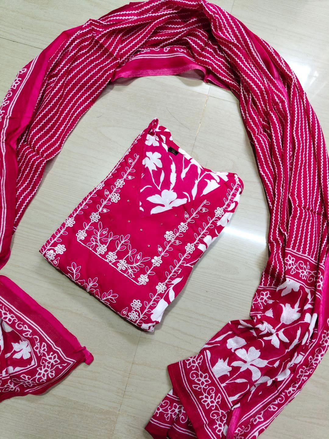 Cotton Floral Anarkali (Without Phant)  AS103