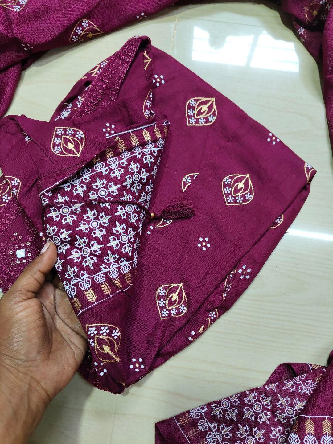 Cotton Floral Anarkali (Without Phant)  AS105